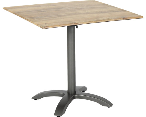 Table de bistrot Acamp acaplan 80 x 80 cm aluminium marron pliable