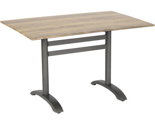Table de bistrot Acamp 120 x 80 cm aluminium marron pliable