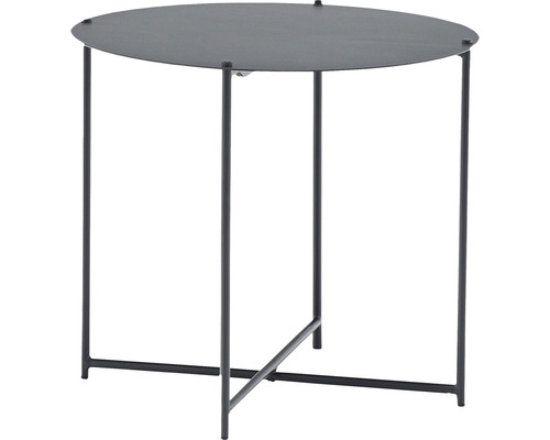 Table d'appoint Acamp ronde 45,5 cm acier anthracite pliable ronde
