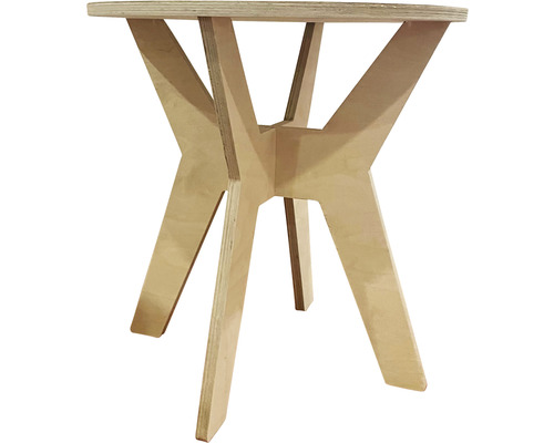 Table ronde en bois avec base à quatre pieds pour l''intérieur