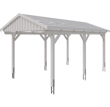 Freistehender Carport aus Holz mit Satteldach