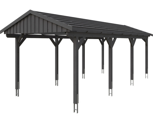 Carport en bois avec toit à deux pentes