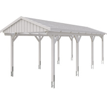 Freistehender Carport aus Holz mit Satteldach
