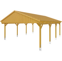 Carport en bois avec toit à deux pentes