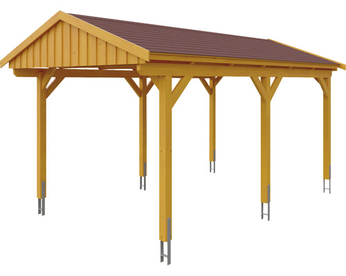 Carport en bois avec couverture de toit