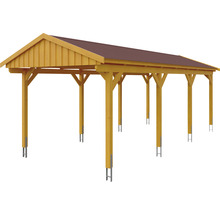 Carport indépendant en bois avec toit métallique