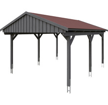 Carport en bois avec toit à deux pentes