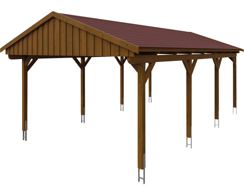 Holzcarport mit Metalldach