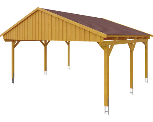 Holzcarport mit Satteldach