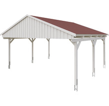 Carport en bois avec toit à deux pentes