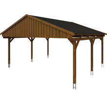 Carport en bois avec toit à deux pentes