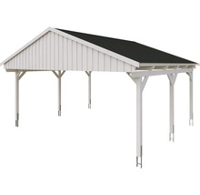 Carport en bois blanc avec toit