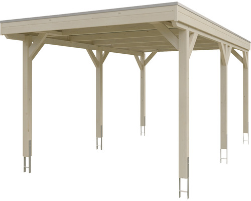 Carport en bois avec toit plat