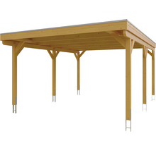 Carport en bois avec six poteaux