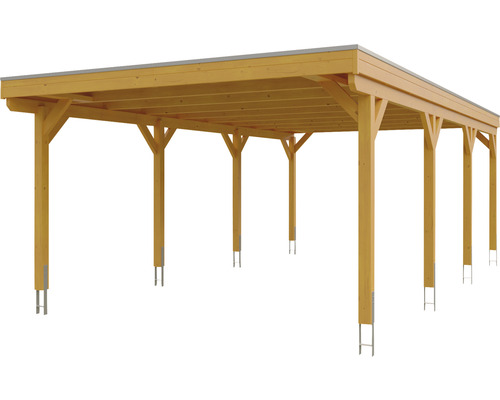 Carport en bois avec toit plat
