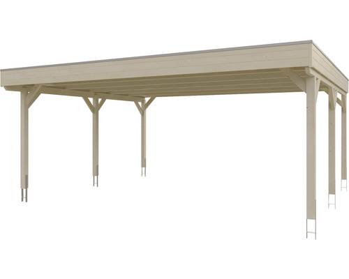 Holzcarport mit sechs Pfosten