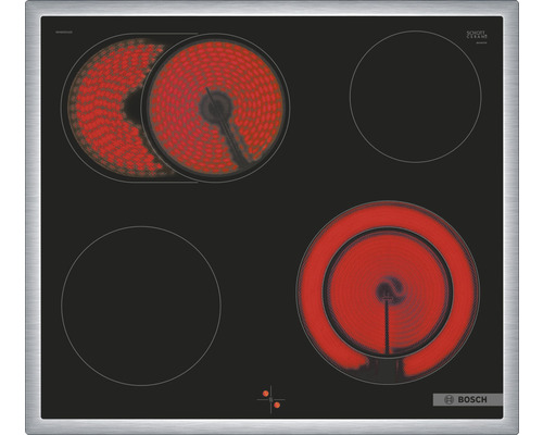 Bosch NKN645GA2E Glaskeramikkochfeld mit Rahmen 60 cm 4 Kochzonen herdgesteuert