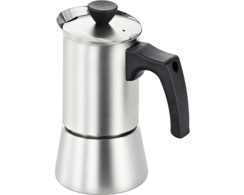 Espressokocher aus Edelstahl mit Kunststoffgriff