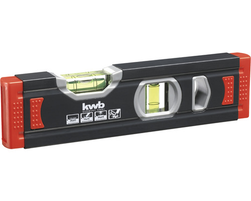 Wasserwaage mit zwei Libellen und KWB Germany GmbH Logo