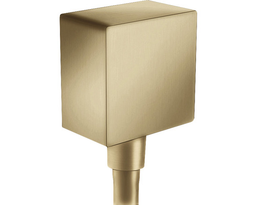 Coude de raccordement mural hansgrohe FixFit Square 1/2" avec clapet anti-retour brushed bronze 26455140