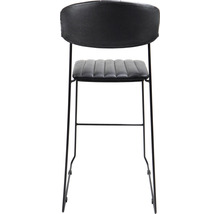 Tabouret de bar avec assise et dossier rembourrés et structure métallique