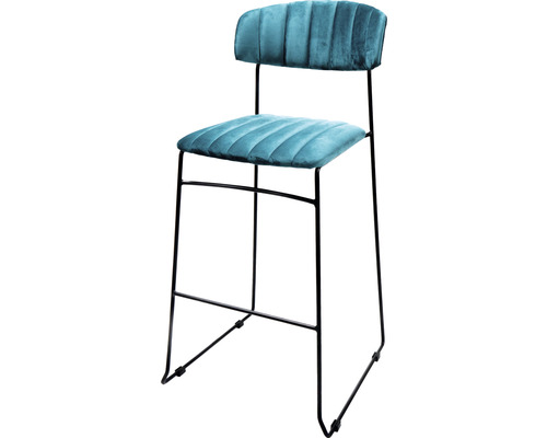 Tabouret de bar avec revêtement en tissu et structure en métal