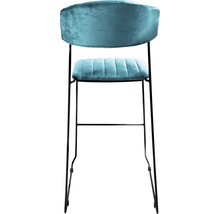 Tabouret de bar avec revêtement en tissu et cadre en métal