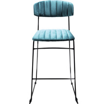 Tabouret de bar avec structure en métal et assise en tissu