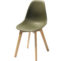 Chaise avec coque d''assise et pieds en bois