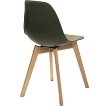 Chaise avec coque d''assise et pieds en bois