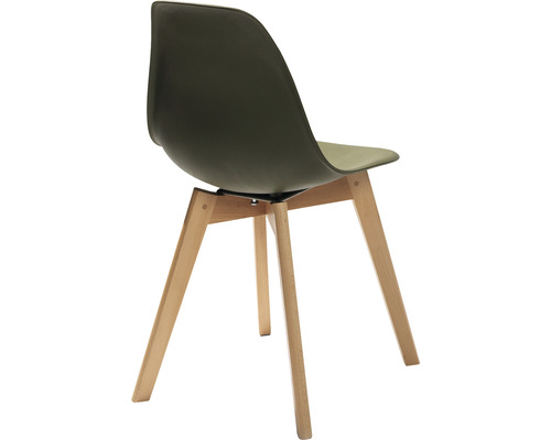 Chaise avec coque d''assise et pieds en bois