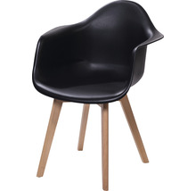 Chaise noire avec pieds en bois