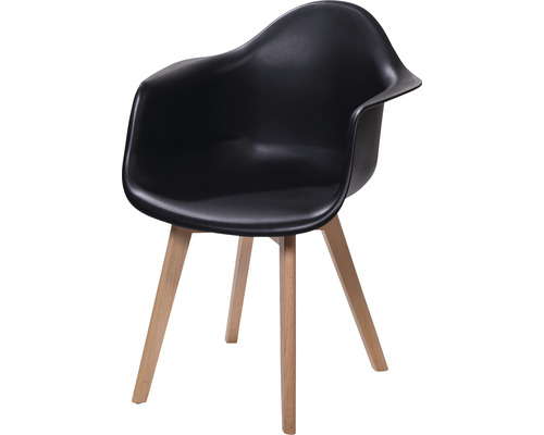 Chaise noire avec pieds en bois