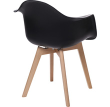 Fauteuil noir avec pieds en bois