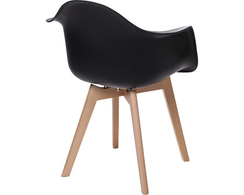 Fauteuil noir avec pieds en bois