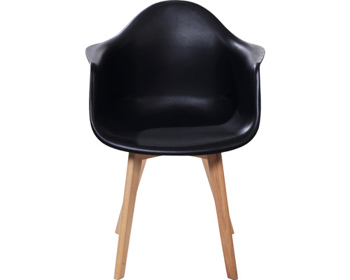 Fauteuil noir avec pieds en bois