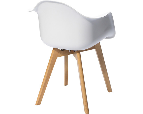 Chaise blanche avec pieds en bois