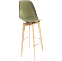 Tabouret de bar avec assise moulée et pieds en bois