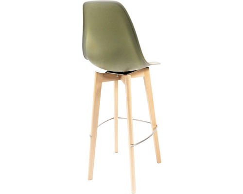 Tabouret de bar avec assise moulée et pieds en bois