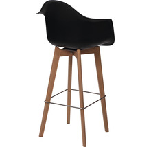 Tabouret de bar avec accoudoirs et pieds en bois