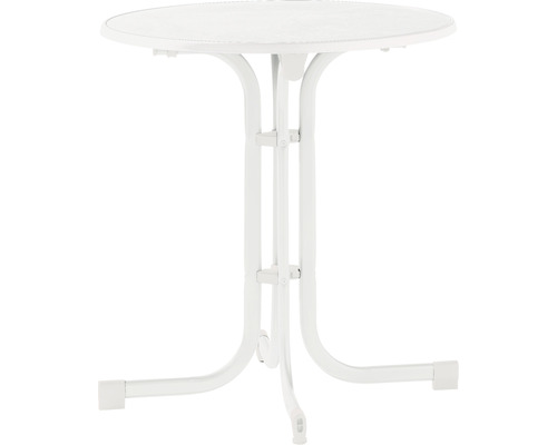 Table pliante Boulevard Sieger Ø 70 h 72 cm acier blanc ronde