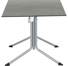 Klapptisch mit quadratischer Tischplatte und Metallgestell