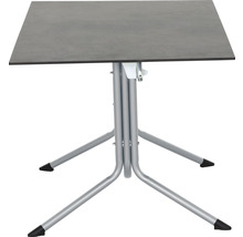 Quadratischer Klapptisch mit Metallgestell und Tischplatte