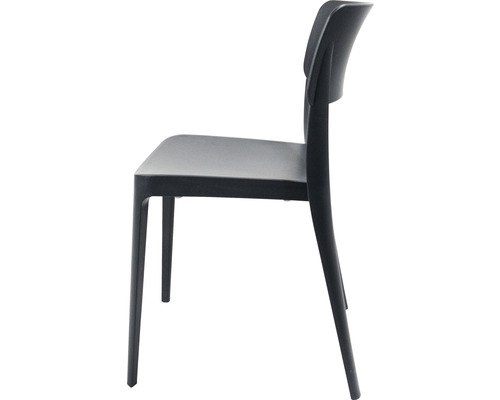 Chaise noire en plastique vue de côté