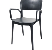 Chaise noire avec accoudoirs en plastique