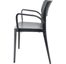 Chaise en plastique avec accoudoirs, vue latérale