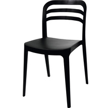 Chaise en plastique noir avec dossier ouvert