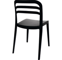 Chaise noire avec dossier et quatre pieds