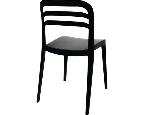 Chaise noire avec dossier et quatre pieds