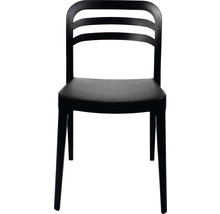 Chaise noire avec motif à lattes dans le dos